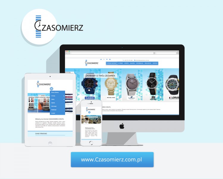 Stworzenie strony www + CMS - Serwis i sprzedaż zegarków CZASOMIERZ